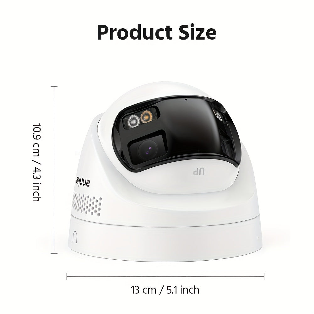 ANNKE Poe Security Camera Outdoor with Dual Lens 180° Field of View, 8MP Surveillance Camera Support Color Night Vision, Person/Vehicle Detection, Two-Way Talk, Built-In SD Card Slot