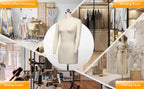Bonnlo Female Sewing Mannequin, Size 6 Professional Dress Form for Display and Tailor Design, Height Adjustable Torso with Stable Metal Base