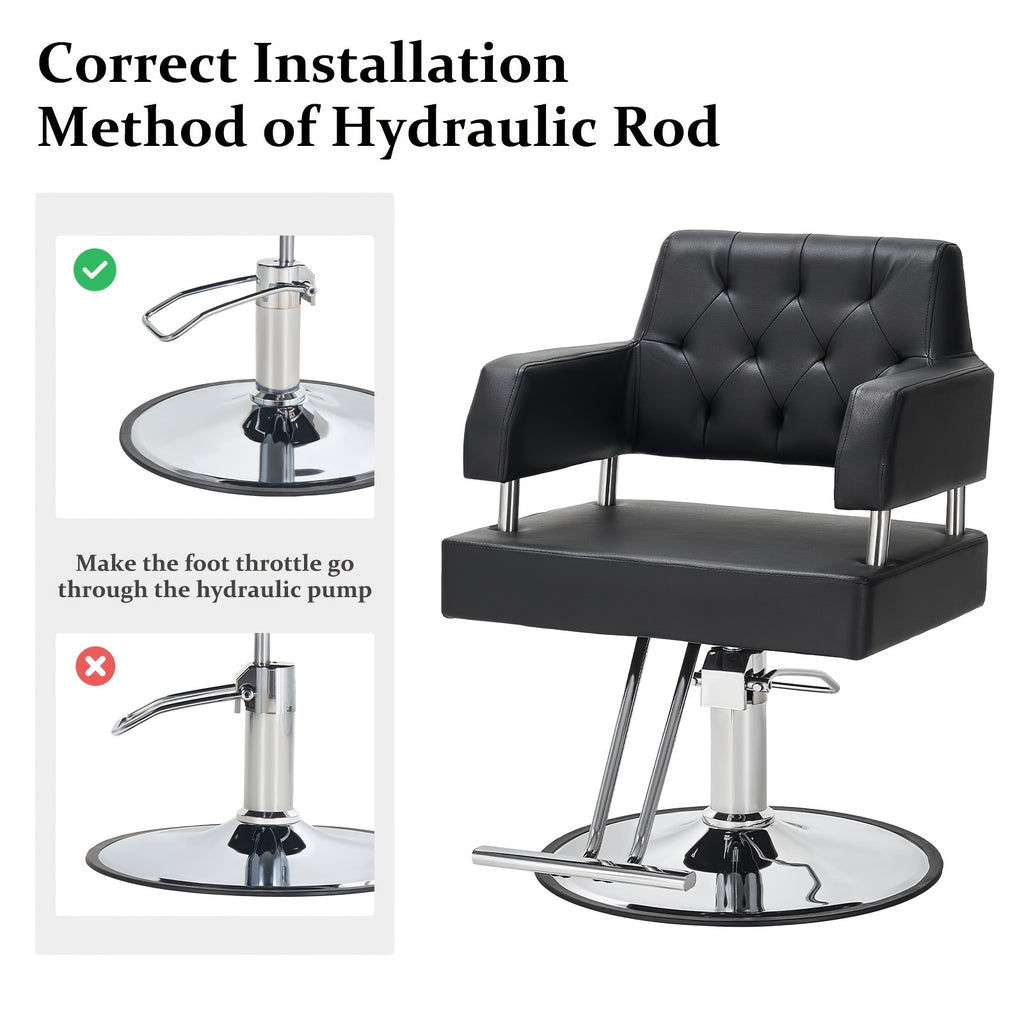 Barber Chair with Hydraulic Height Adjustment and 360-Degree Swivel for Salon Hair Styling and Spa Services