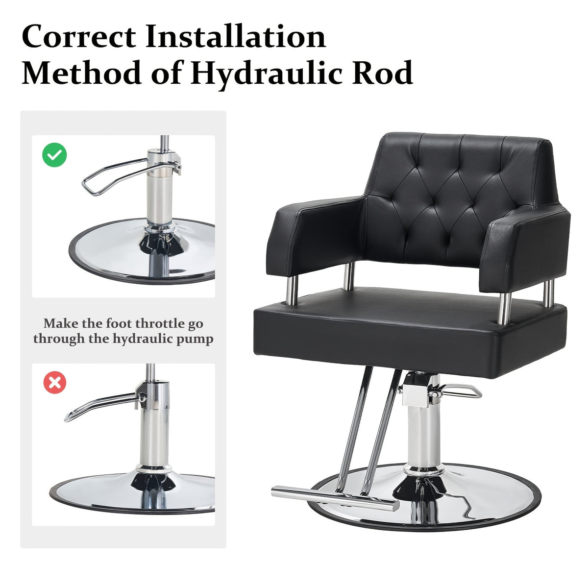 Barber Chair Salon Chair for Hair Stylist with Hydraulic Pump Adjustable Height 360 Degrees Swivel Hair Chair Spa Beauty Equipment Portable Salon Chair