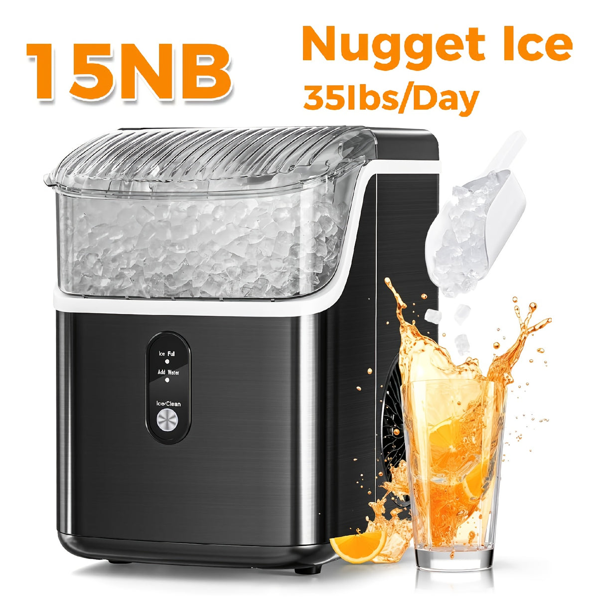 Countertop 26lbs/day 35lbs/day Ice Maker Portable Ice Machine, Automatic-Cleaning Suitable for Outdoor Camping Bar Party And Kitchen, Black