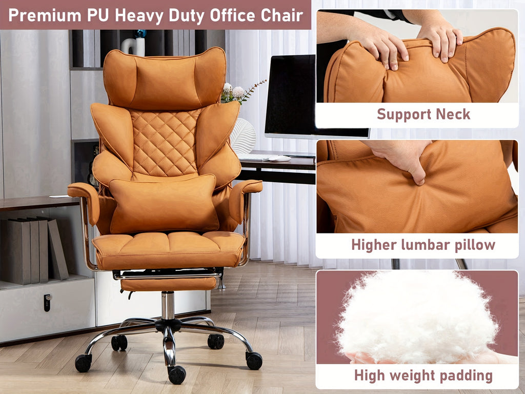 Sturdy High-Back Office Chair, Comfortable Gaming Chair, Office Chair Featuring Cushioned Armrests And Footrest, Adjustable Height Home Office Chair