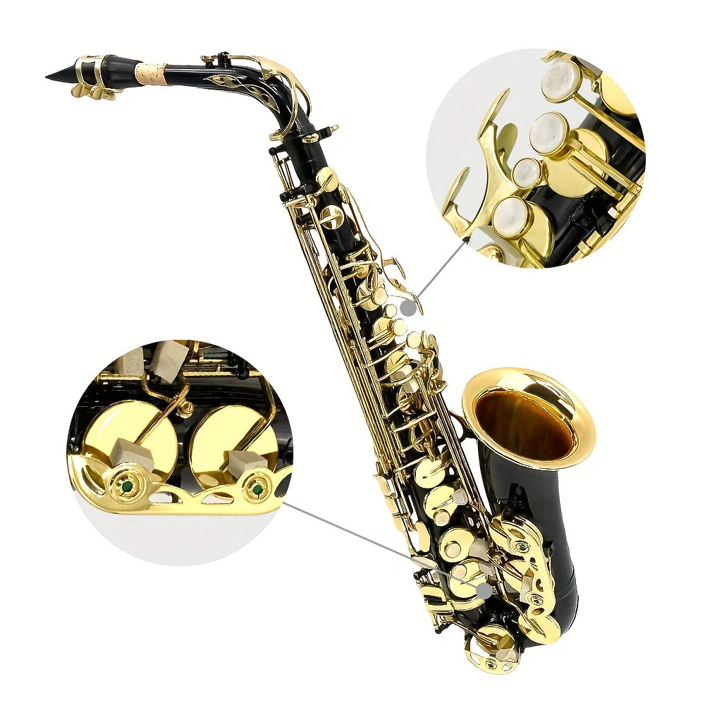 WUQIMUSC Alto And Soprano Saxophone | E-Flat Alto/B-Flat Soprano Available | Multiple Colors And Golden Lacquer End | Handcrafted | Full Kit with Case And Mouthpiece | Ideal Easter Gift for Friends, Him And Her Wind Instruments