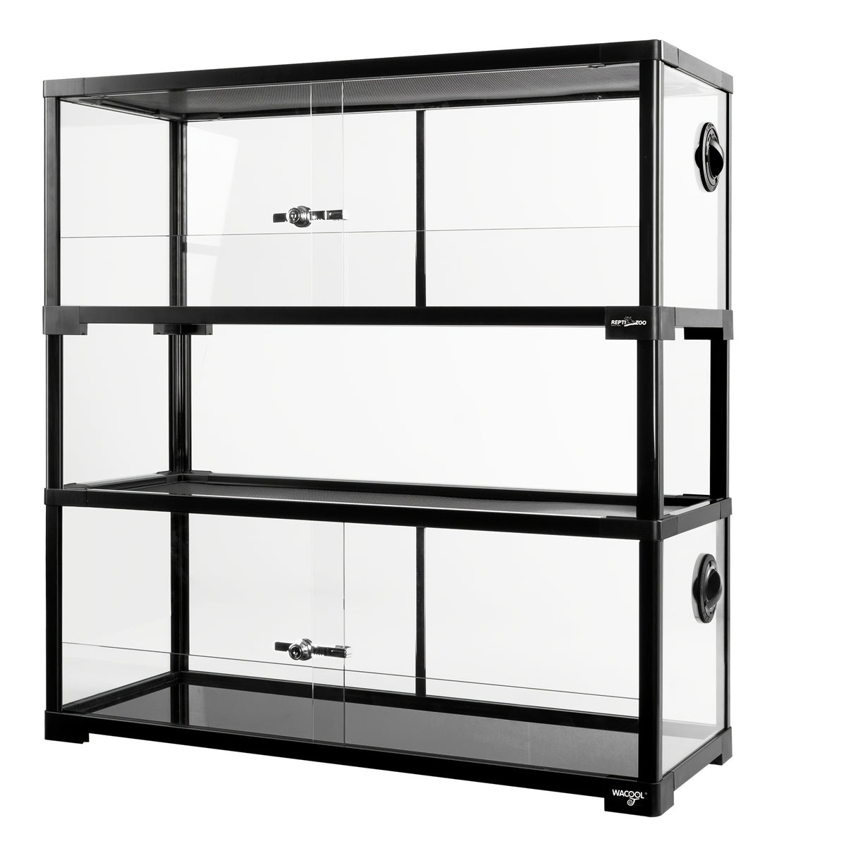 WACOOL Double Stacked Reptile Tank, 30" X 12" X 12" Tall Reptile Terrarium, Front Opening, Full Vision, Knock Down, 2 Pack 20 Gallon Glass Cage for Reptile, Bearded Dragon, Lizard, Snake, Gecko