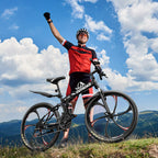 26-Inch Folding Mountain Bike for Adults and Teens — 21-Speed Full-Suspension Design with Dual Disc Brakes