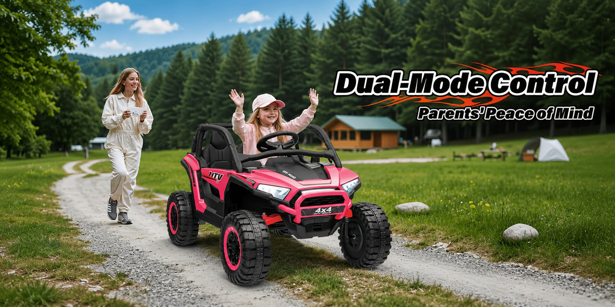 24V Ride-On Car, 2-Seater XL 4X4 Off-Road UTV with Powerful Motors, Remote Control, Music, LED Lights, 20" Wide Seat, 24 Volt Ride-On Toys for Big Kids