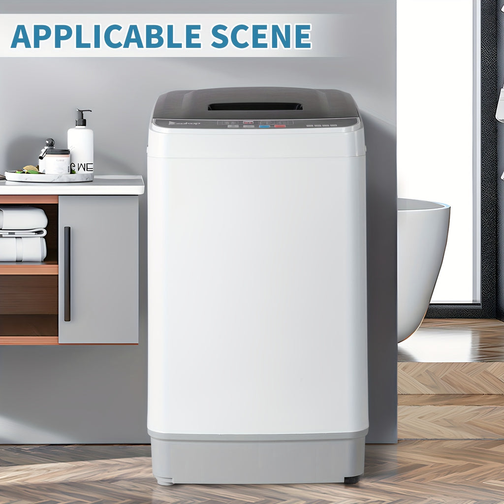 Full Automatic Portable Washer with Spin Dry Cycle, 15.6/17.6/17.8/25/30 Lbs Top Load Washing Machine And Dryer Combo with Drain Pump | 10 Programs, 8 Water Levels | for Apartment, RV, Dorm