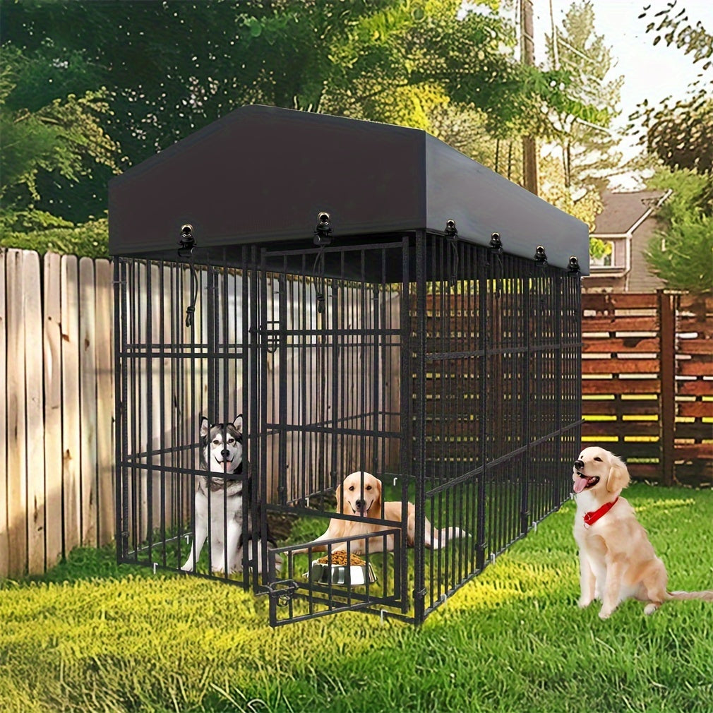 3 Size Metal Dog Kennel Large Outdoor Welded Wire Dog Kennel Pet Playpen Heavy Duty Dog Crate Cage
