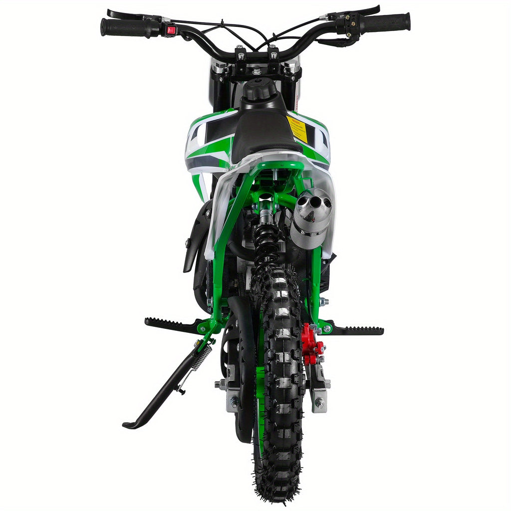 Mini Motorcycle 49cc 2-Stroke Gas-Powered Dirt Bike Suitable for - -Rided Track Days & Mini Bike Racing with Front/Rear Disc Brakes, Compact Off-Road Pocket Bike (Maximum Speed up to 20mph)