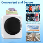 [Portable Compact Dryer] 2.6 Cu.Ft Portable Clothes Dryer, Compact Dryer With Stainless Steel Tub, 5 Modes Auto Stop & Easy Control Electric Dryers, Ideal For Laundry, Apartments, Dorms, RVs, White