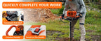 62CC Auger Post Hole Digger, 2 Stroke Gas Powered Earth Post Hole Digger With 2 Auger Drill Bits (6" & 8") + 1 Extension Rods For Farm Garden Plant, Orange (62CC)