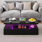 Modern LED Coffee Table for Living Rooms and Patios in Black or White with 16-Color Lighting