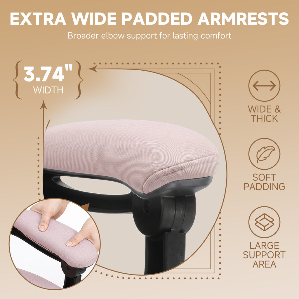 Ergonomic High Back Office Chair with Linkage Widened Armrest, Big&Tall Executive Office Chair, Gaming Chair, Thick Pocket Spring Wide Seated Cushion, Desk Chair with Retractable Footrest for Adults, Faux Leather/Corduroy/Fabric, OC-305