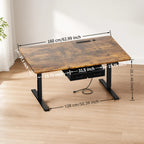 Electric Standing Desk with Dual Drawers and Built-In Power Panel for Home Offices and Gaming Setups