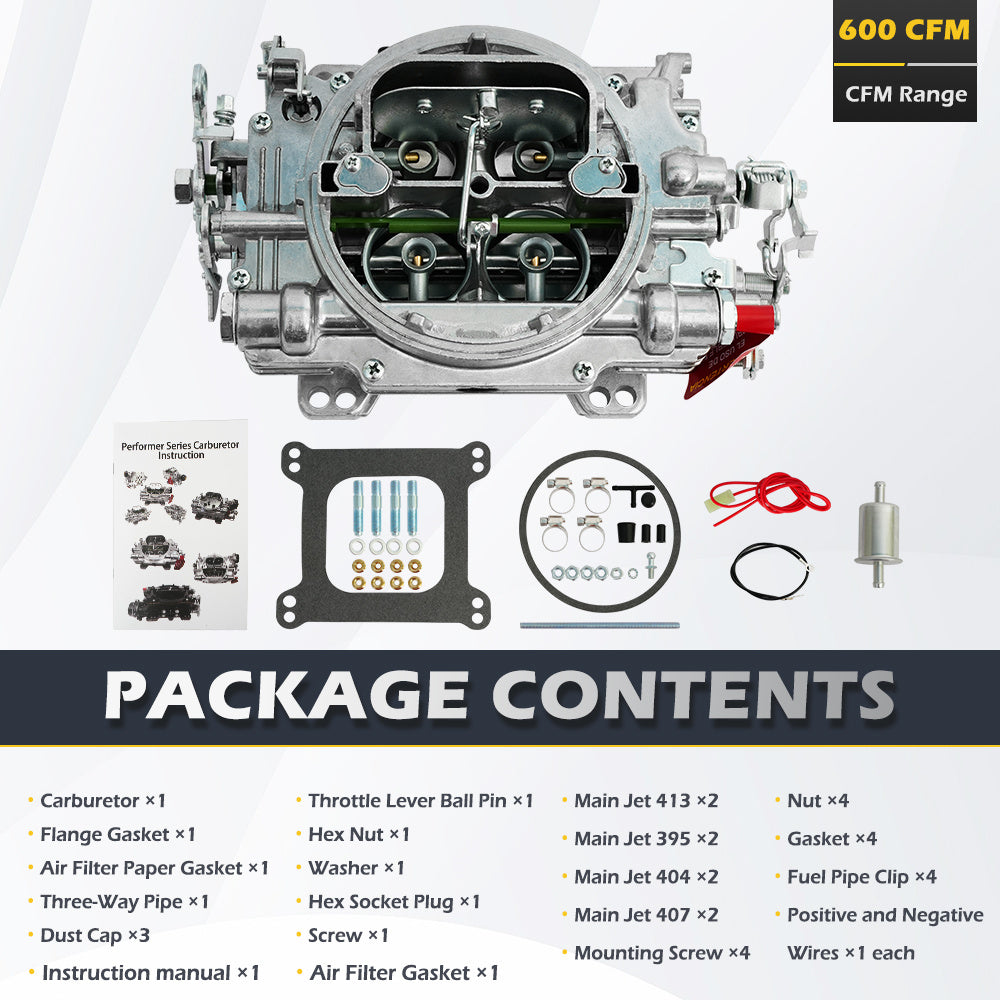 Brand New Edelbrock 1405 Performer 600 CFM 4 Barrel Carburetor, Manual Choke, Aluminum Edelbrock Performer Series Carburetor for Gasoline V8 Engines, Fit for Chevy, for DODGE, for Ford, for GMC