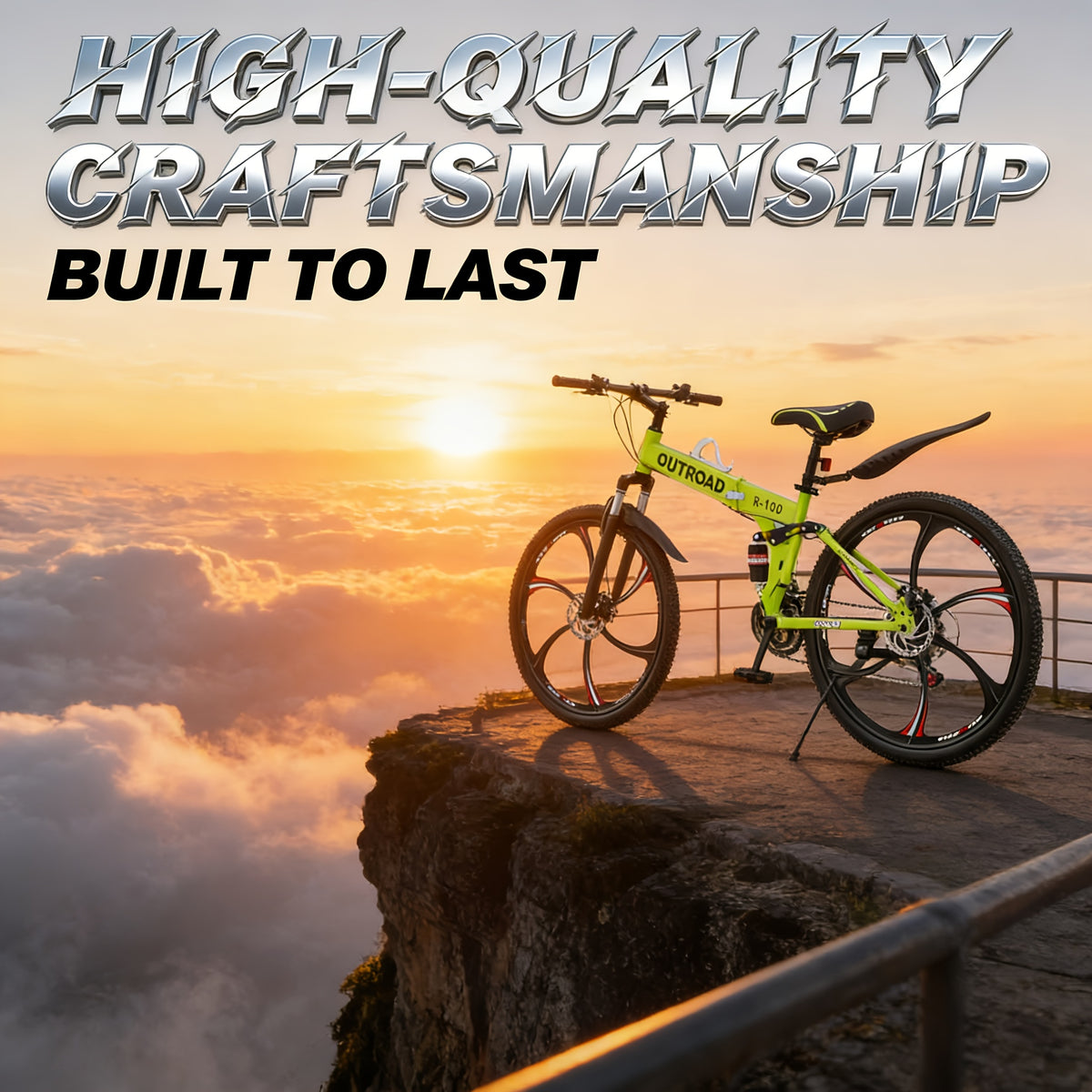 26 Inch Folding Mountain Bike, 21 Speed Full Suspension High-Carbon Steel MTB Foldable Bicycle, Dual Disc Brake Non-Slip Folding Bikes for Adults