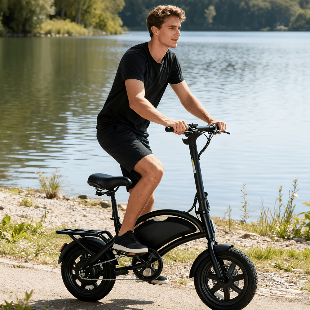 Folding Electric Bike for Adults, D3Fmini 14-Inch Commuter E-Bike with LCD Display and 350W Motor