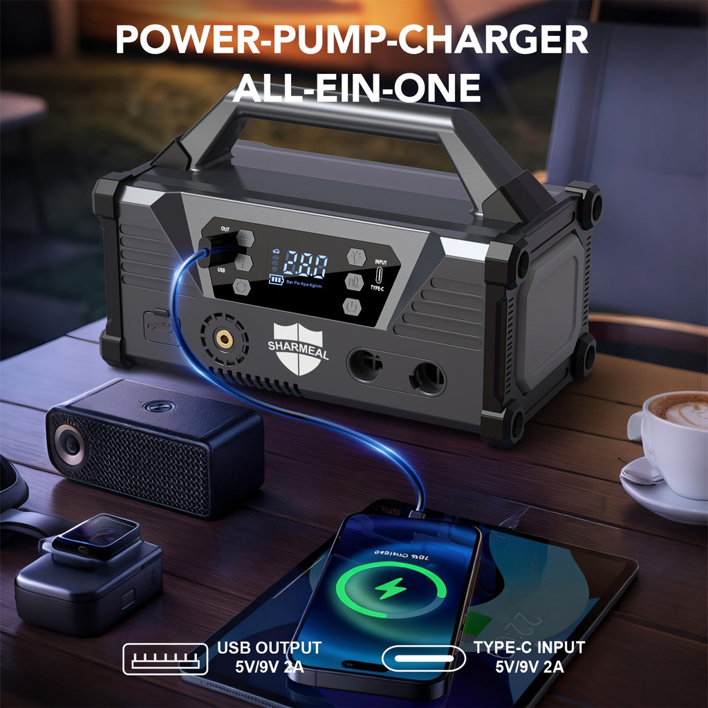 15-in-1 Jump Starter with Air Compressor 26000A 160PSI 30W Charging, Portable Car Battery Jump Starter (All Gas/All Diesel) Jump Box Car Battery Jumper Starter Portable Jumper Cables, LED Lights, Battery Chargers, Winter Essentials, Holiday Gifts.