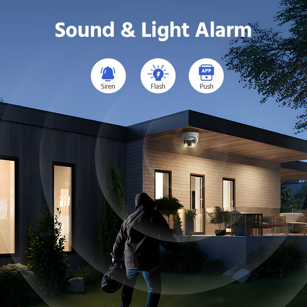 ANNKE Poe Security Camera Outdoor with Dual Lens 180° Field of View, 8MP Surveillance Camera Support Color Night Vision, Person/Vehicle Detection, Two-Way Talk, Built-In SD Card Slot
