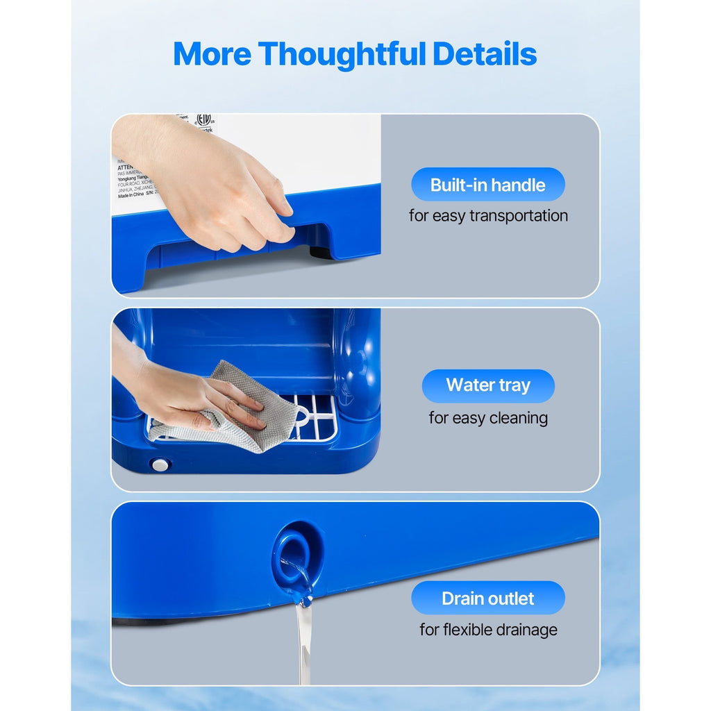 VEVOR Commercial Ice Shaver 286LBS/H Electric Snow Cone Maker Ice Crusher Blue