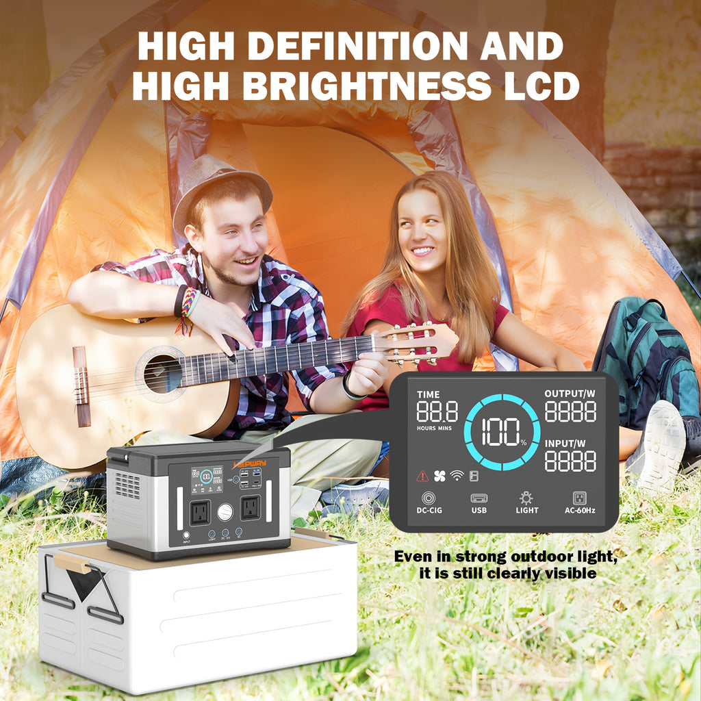 2400W Peak Solar Generator, Portable Power Station 700W 577Wh Backup Battery Pure Sine Wave with 120V AC Output Car Outlets PD 60W QC3.0, Refrigerator Mode Power Supply Bank for Camping, RVs, Blackout, CPAP, Black Friday, Thanksgiving, Christmas