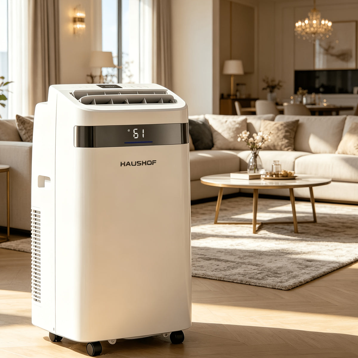12000/14000 BTU Portable Air Conditioner, 4-In-1 Compact AC Unit for Home/Office, Cooling, Fan, Dry & Sleep Mode, AC with Auto Swing, Remote Control & Window Kit Included