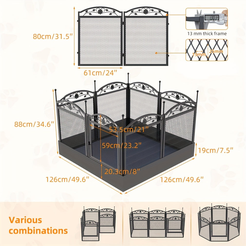 Large Dog Pet Playpen Cage Heavy Duty Metal Enclosure Fence with Waterproof Pad