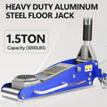 Hydraulic Low-Profile Racing Floor Jack Made of Aluminum And Steel, Featuring a Dual Piston Quick Lift Pump, Available in 1.5 Ton, 2.5 Ton, And 3 Ton Capacities