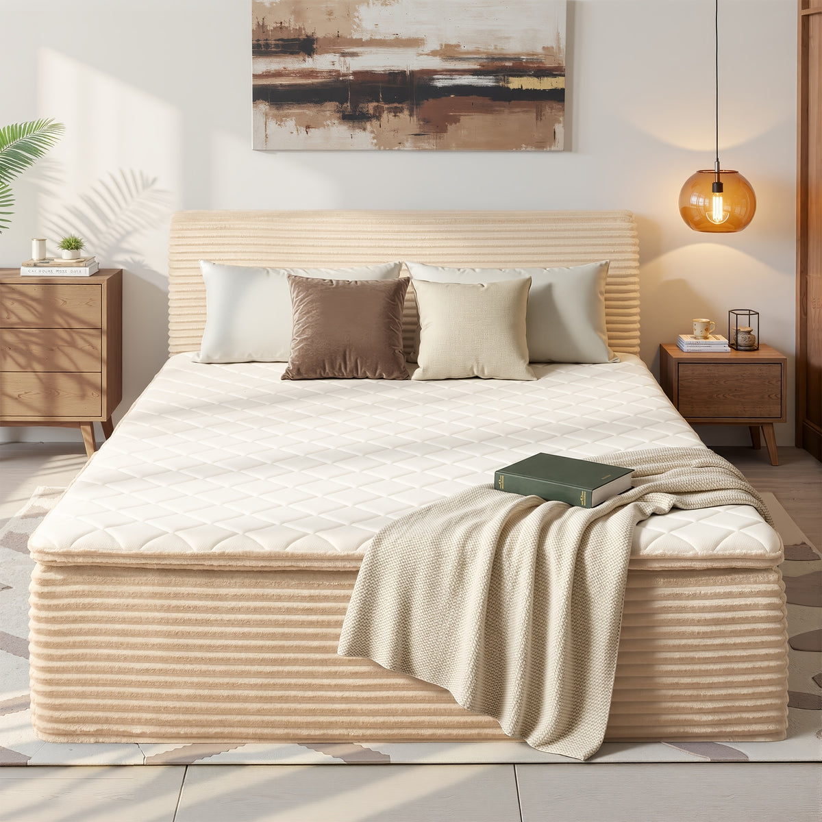 No Assembly Sofa Bed, All-in-One Design Shipped In A Compact Box. Unpack, Allow To Expand, And Use Same Day. Plush Fabric Bed & Couch With High Resilience Foam, For Living Room, Bedroom, Studio (Queen, Full, Twin)