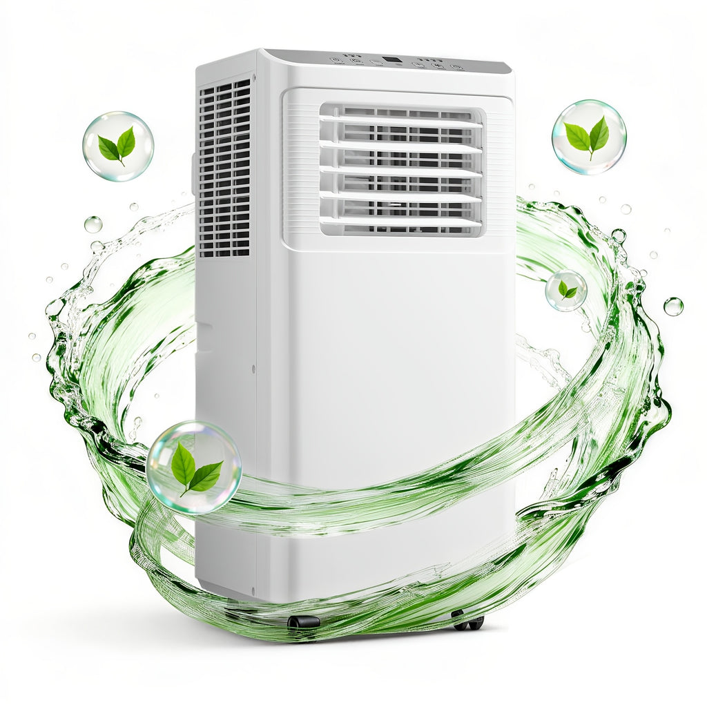 Compact Portable Air Conditioner, Smallest AC Unit with Powerful Cooling, Multi-Speed Fan, Dehumidifier, 24H Timer, Remote Control, Washable Filter & Wheels for Bedroom, Room, Office, Apartment