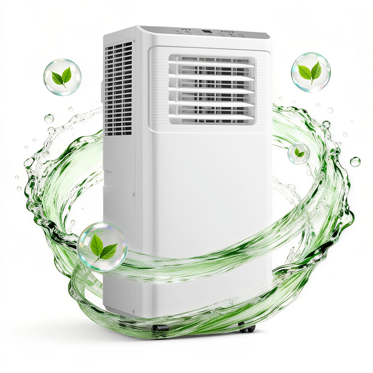 Compact Portable Air Conditioner, Smallest AC Unit with Powerful Cooling, Multi-Speed Fan, Dehumidifier, 24H Timer, Remote Control, Washable Filter & Wheels for Bedroom, Room, Office, Apartment