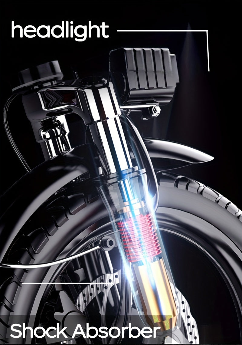 14 Inch Foldable Electric Bicycle,, 330 Pound Load-bearing Capacity, Max Speed Of 19MPH, 48V Lithium Battery, Range Of Approximately 18-28 Miles, Portable Folding Design, Outdoor Cycling Exercise, Urban Commuting Travel, Adult Gifts