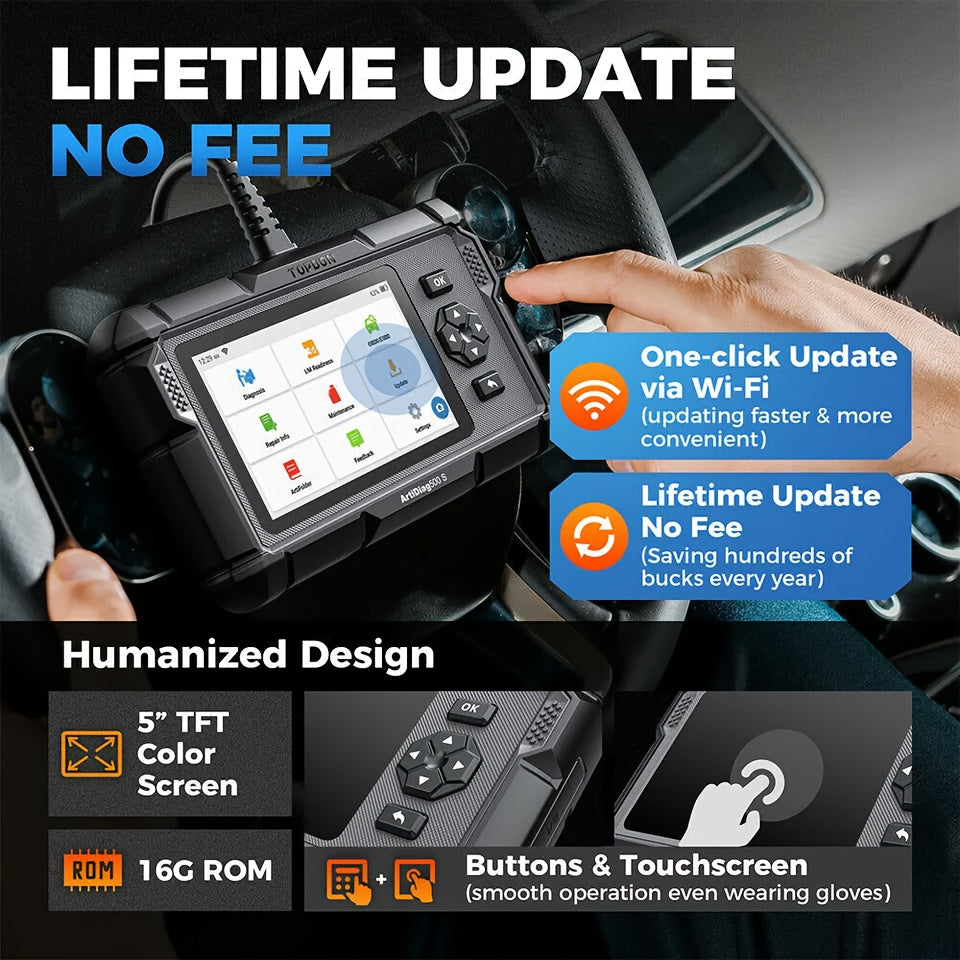 OBD2 Scanner AD500S Car Diagnostic Scan Engine 4 System ABS SRS Transmission Code Reader 5 Reset Services Car Diagnostic