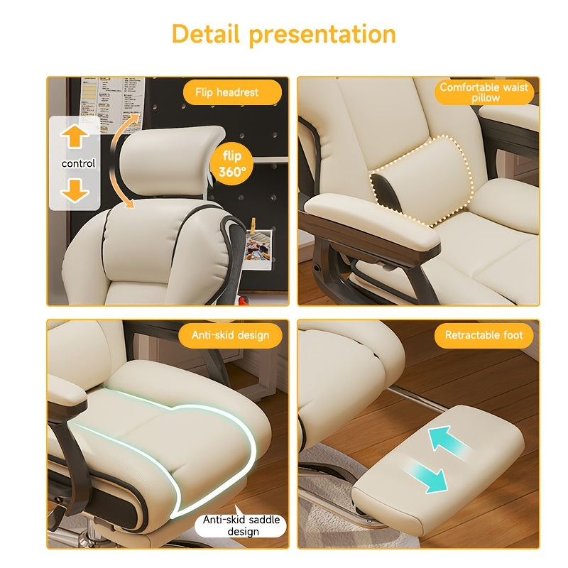 Computer Chair Family Comfortable Sedentary Dormitory Desk Chair Back Recliner Study Office Chair Swivel Chair Adjustable Height