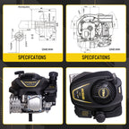 Aceup Energy Gas Engine Vertical Shaft, 4.4HP 173cc 4-Stroke OHV Gas Motor with Primer for Lawn Mower, EPA Compliant