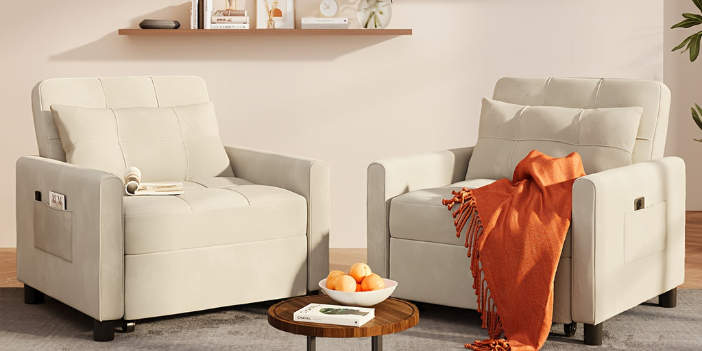 Asofer Convertible Sofa Chair 3-in-1, Adjustable Sleeper Chair Pullout Sofa Bed With Pillows, Comfortable Pullout Futon For Living Room Or Bedroom, Living Room Furniture | Modern Loveseat Design | Luxury Comfort Finish, Futon Sofa Bed, Best Gift