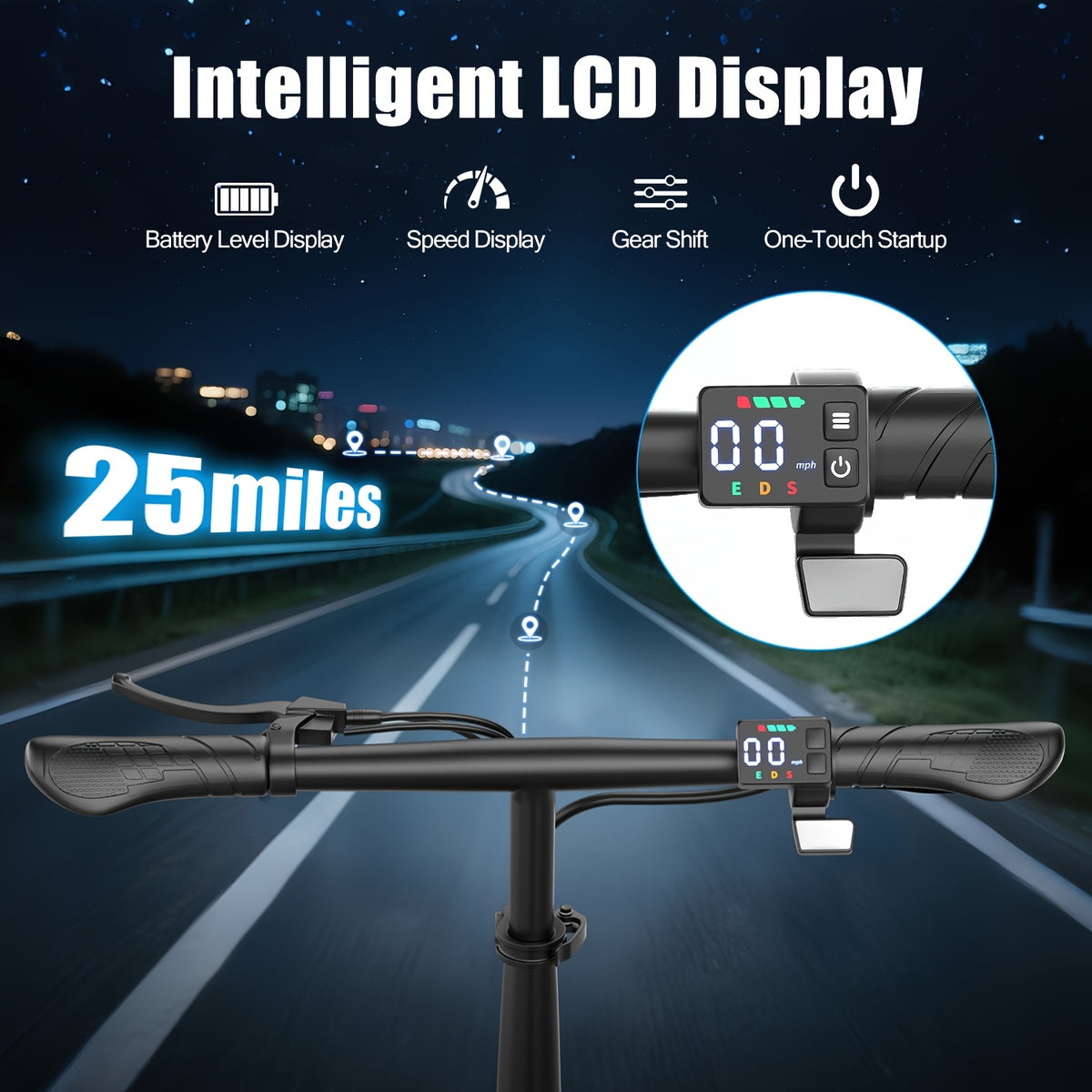 650W Electric Scooter, 48V 15Ah, 14" Pet Escooter with Cushioned Seat, with Large Capacity BOX (Removable), Adults and Teens, 365lbs Max Load