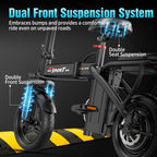 Folding Electric Bike for Adults — Lightweight 500W Commuter Model with Removable 48V 10Ah Battery