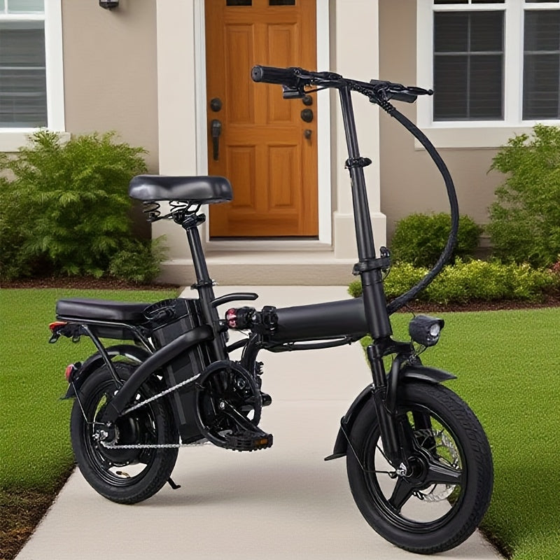 14 Inch Foldable Electric Bicycle,, 330 Pound Load-bearing Capacity, Max Speed Of 19MPH, 48V Lithium Battery, Range Of Approximately 18-28 Miles, Portable Folding Design, Outdoor Cycling Exercise, Urban Commuting Travel, Adult Gifts