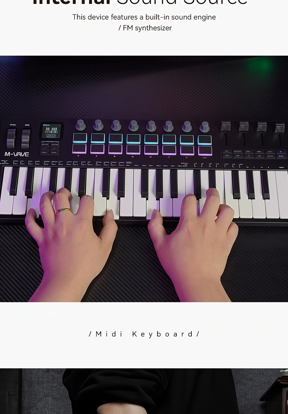 M-VAVE SMK37PRO Professional MIDI Keyboard, 37-Key Wireless Wireless Music Arrangement And Production Synthesizer