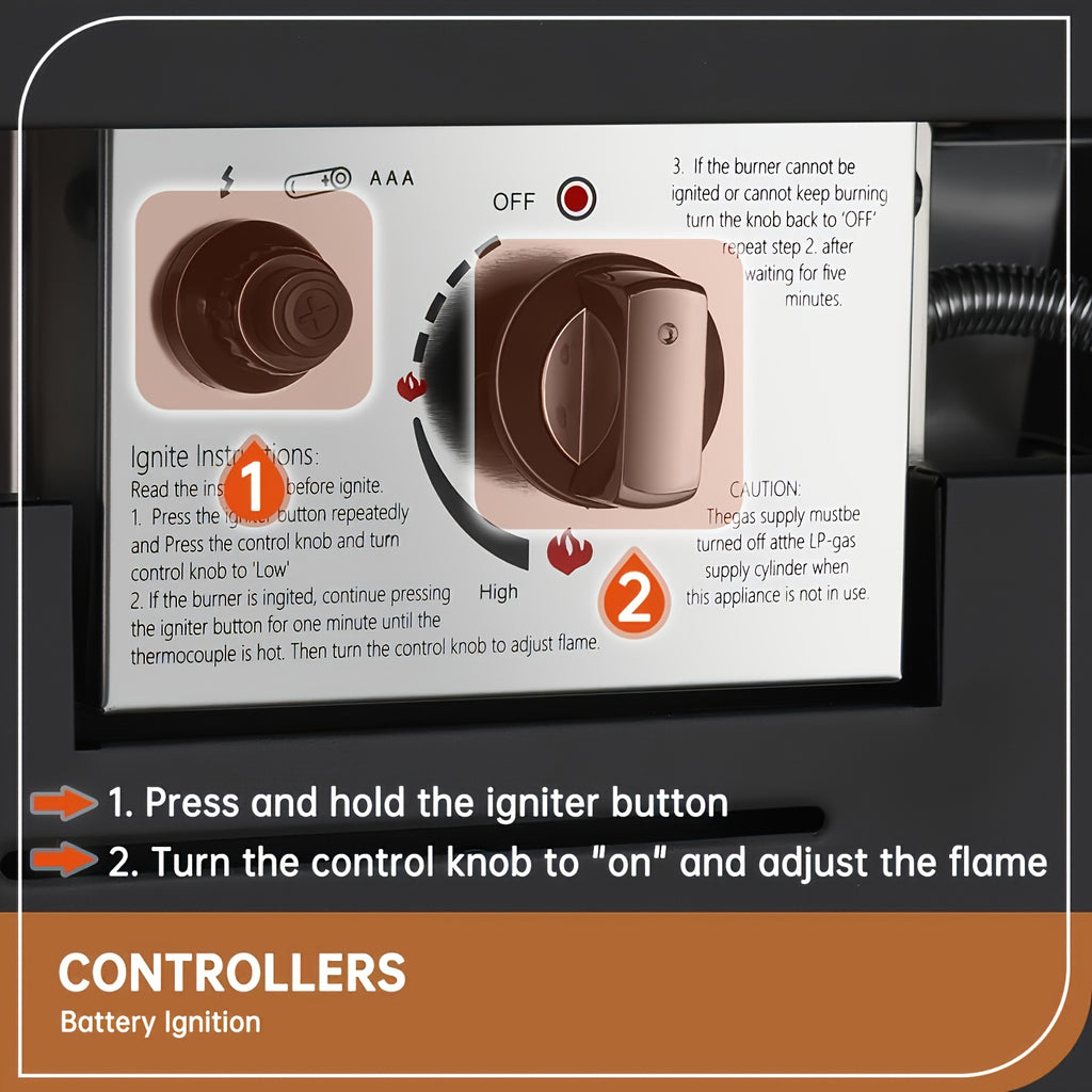 40 44in 50000 BTU Propane Fire Pit Outdoor - Rectangular Steel Gas Fire Table with Lid | Waterproof Cover Metal Black Firepit for Patio, Backyard, Deck (Black/Brown)