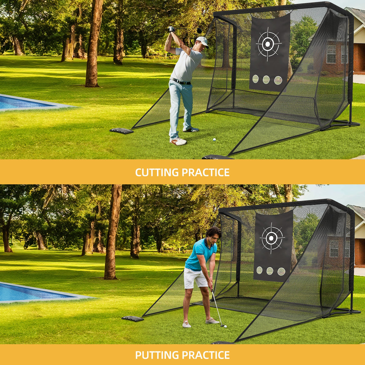 Cozerex 10X7Ft Golf Hitting Net Featuring a Sturdy Steel Frame, This Spacious Golf Driving Net Includes Side Nets to Catch Stray Balls, And Comes with a Simulator Cloth to Enhance Your Skills, Suitable for Backyard, Indoor, And Outdoor Use