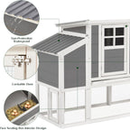 98" Large Chicken Coop For 6-8 Chickens | Wooden Chicken Hutch With Nesting Boxes, Outdoor Hen House Chicken Cage By Yodolla