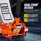 Low Profile Floor Jack, Heavy Duty Jack with Dual Pistons Quick Lift Pump for Cars & SUVs, Lifting Range 2-19/20" to 20-1/10", Orange