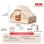 6.3/12 Square Meter Luxury Inflatable Tent, 4-6/8-10 Person All-Season Tent, Easy to Set Up