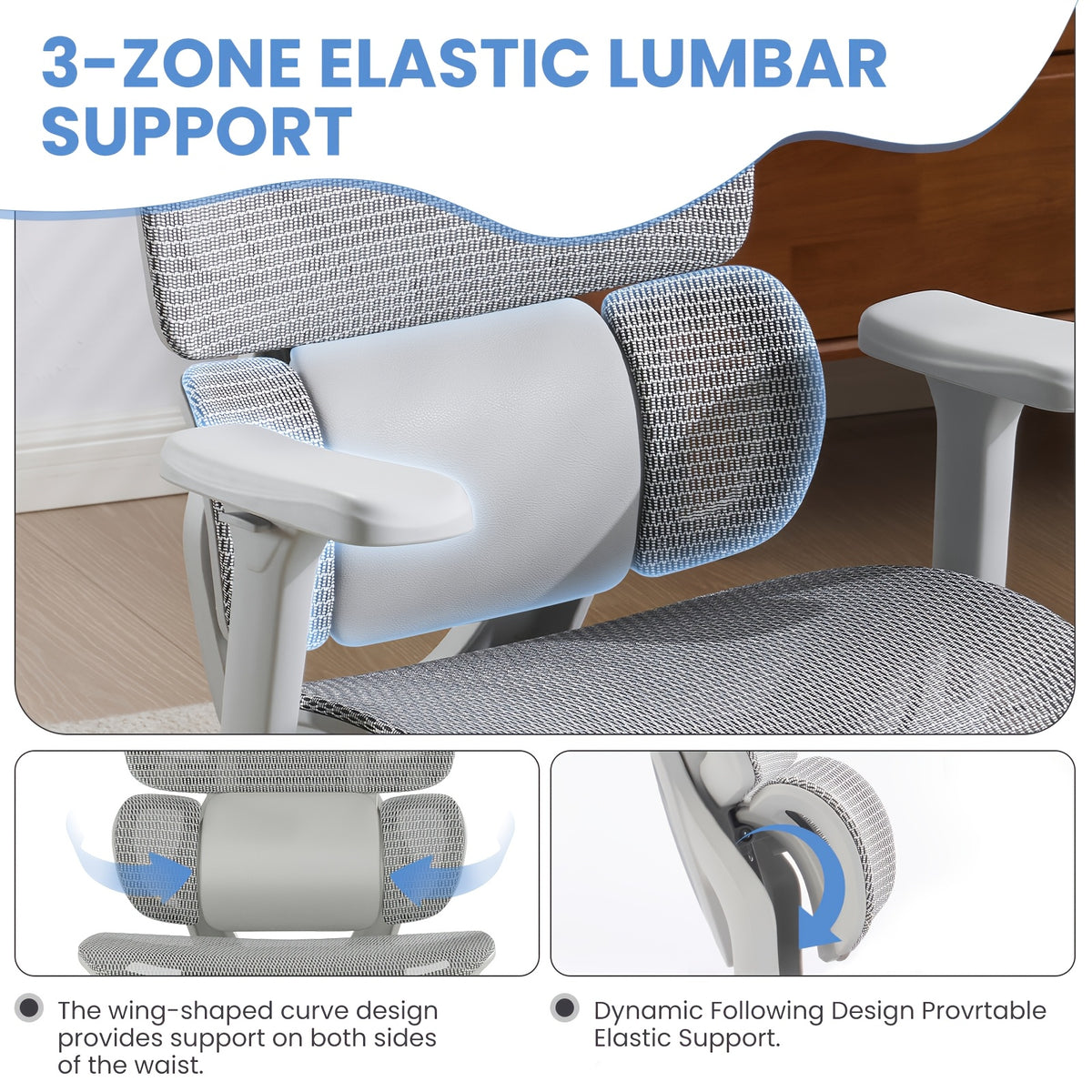 The MOJAY Ergonomic Office Chair Features a Footrest, a Large High-Back Design with Lumbar Support, And Is Suitable for Long Hours of Desk Work. It Includes a Rotating Wheel And 4D Armrests, Making It Ideal for Home Office Use
