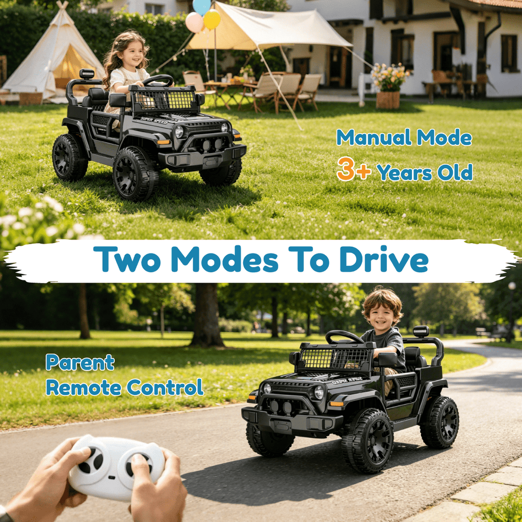 12V Ride On Car, Electric Car for Kids, with Parent Remote & Music Player, Spring Suspension for Comfortable Ride, Seat Harness Protection, Locking Doors, Outdoor Toy Car
