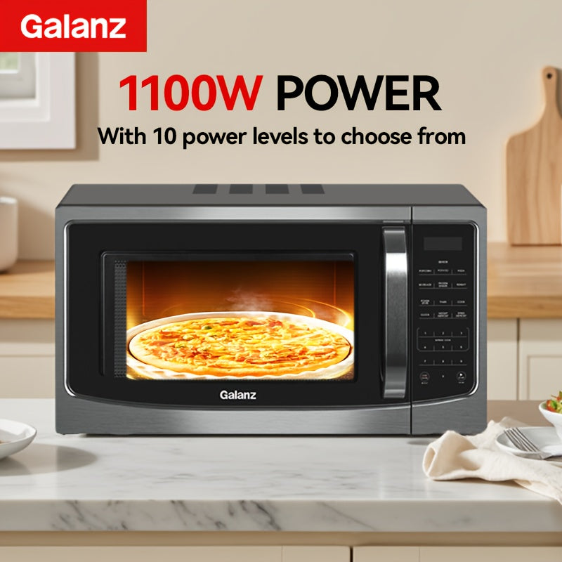 Galanz Multi-Function Microwave | 6 Auto Modes From Popcorn to Pizza, 1.6 Cu Ft Large Capacity, 1100W Efficient Heating, A Must-Have for Lazy Cooks