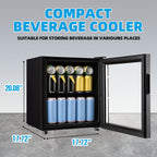 WANAI Mini Fridge Cooler 125Cans Beverage Refrigerator Glass Door Beverage Cooler for Beers Wine Juicer Cooler Adjustable Shelves LED Lights for Home, Office Or Bar