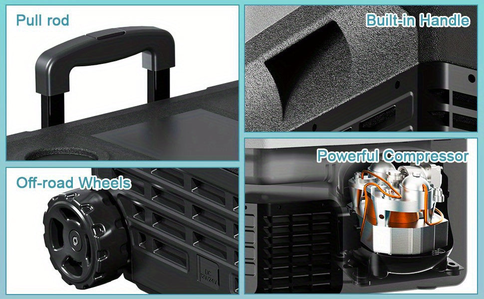 [Portable for Camping] Upgraded 33 QT Portable Compressor Car Fridge Freezer, 15Min Cool to -4°F, ECO Energy-Save & MAX Fast-Cool Modes, AC/DC 2 Charging, 3-Level Battery Guard, LED Screen & Cup Holders, Portable for Camping RV Home